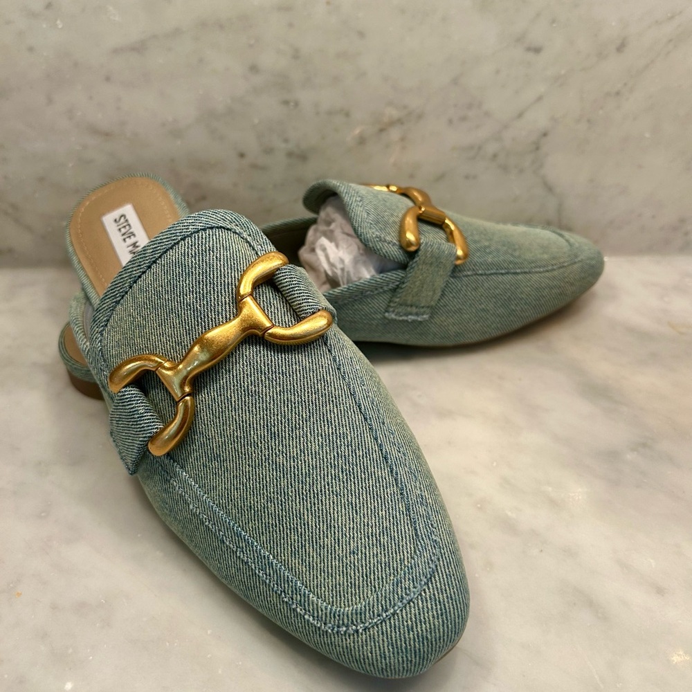 Steve Madden blue mules
